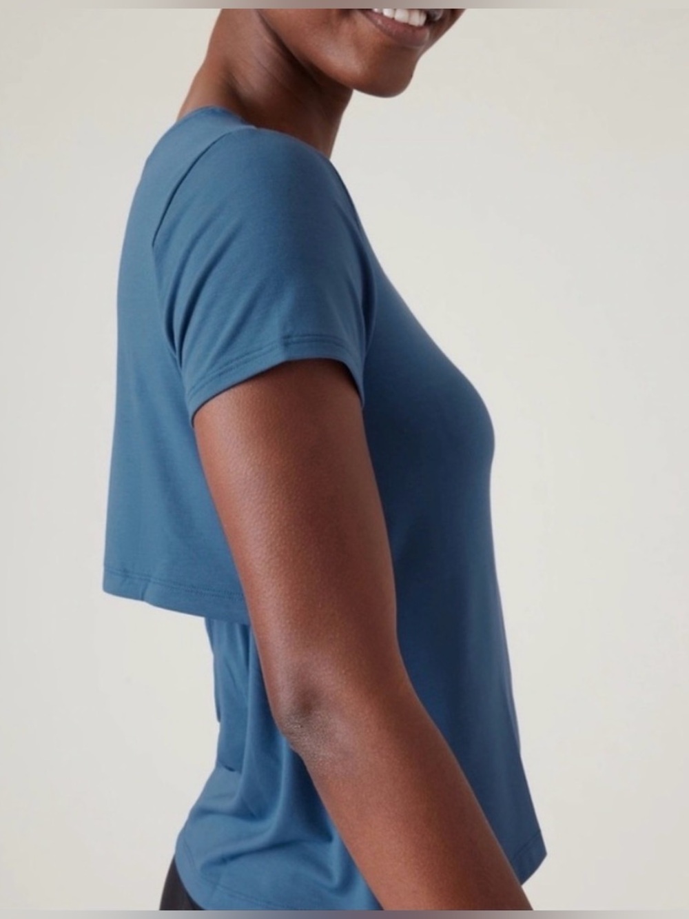 Athleta Air Out Cinch Tee Blue Women’s Size S